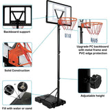 5.4-10ft Portable Basketball Hoop Goal System For Indoor Outdoor