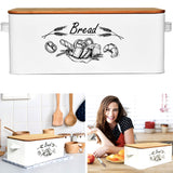 Large Farmhouse Bread Storage Basket Bin Tin Box