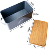 Large Farmhouse Bread Storage Basket Bin Tin Box