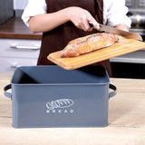 Large Farmhouse Bread Storage Basket Bin Tin Box