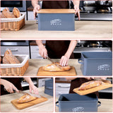 Large Farmhouse Bread Storage Basket Bin Tin Box
