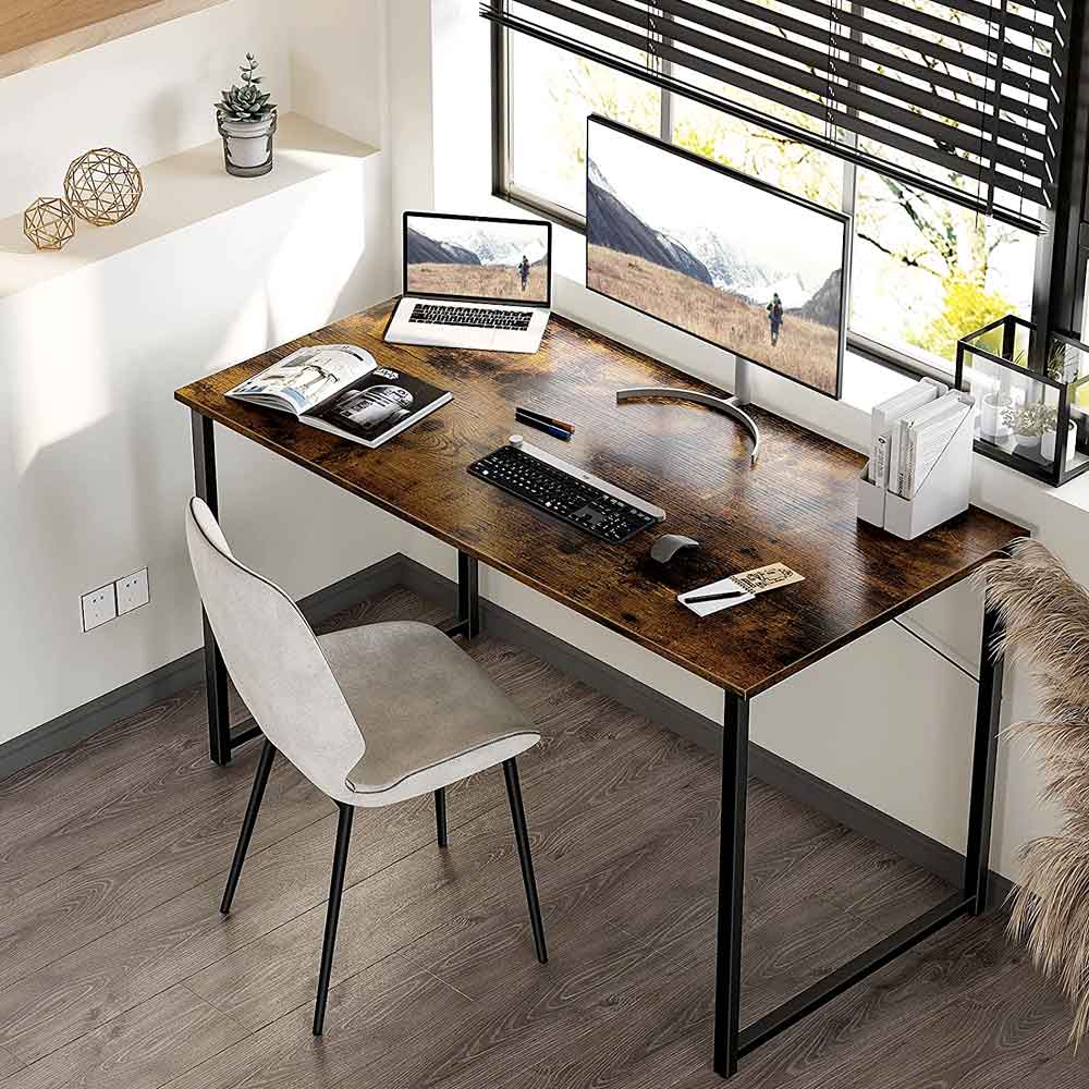 Modern White Desk - Small Wooden Computer Desk with 3 Storage Drawers –  WarehousesChoice