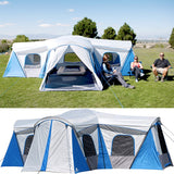 Large Cabin Tent - Family 3 Rooms Big Tent For Camping With 3 Entrances