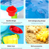 4-In-1 Sand & Water Play Table 32PCS Sandbox Table with Beach Sand Water Toys