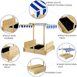 Large Sandbox With Cover Wooden Sand Box With Canopy For Outdoor