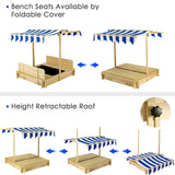 Large Sandbox With Cover Wooden Sand Box With Canopy For Outdoor