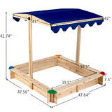 Large Sandbox With Cover Wooden Sand Box With Canopy For Outdoor