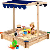 Large Sandbox With Cover Wooden Sand Box With Canopy For Outdoor