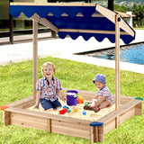 Large Sandbox With Cover Wooden Sand Box With Canopy For Outdoor