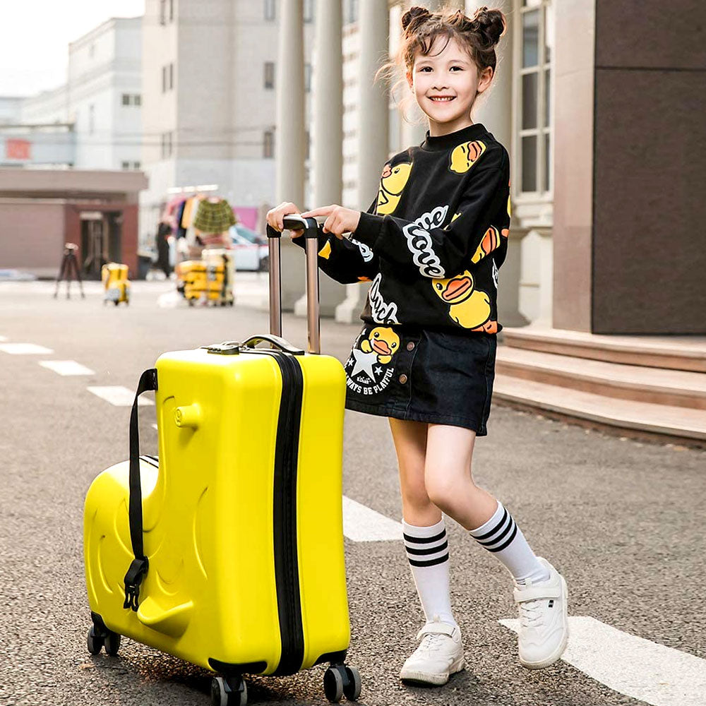 SEA PUNK Kids Ride-On Luggage Suitcase With Spinner Wheels & Password Lock - 20" Or 22", 4 Colors