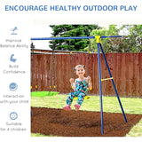 Heavy Duty Swing Set 5 in 1 Outdoor Metal Frame 550lbs Play Sets for Kids