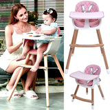 3-in-1 Wooden Baby High Chair for Baby Infants Toddlers