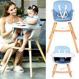 3-in-1 Wooden Baby High Chair for Baby Infants Toddlers