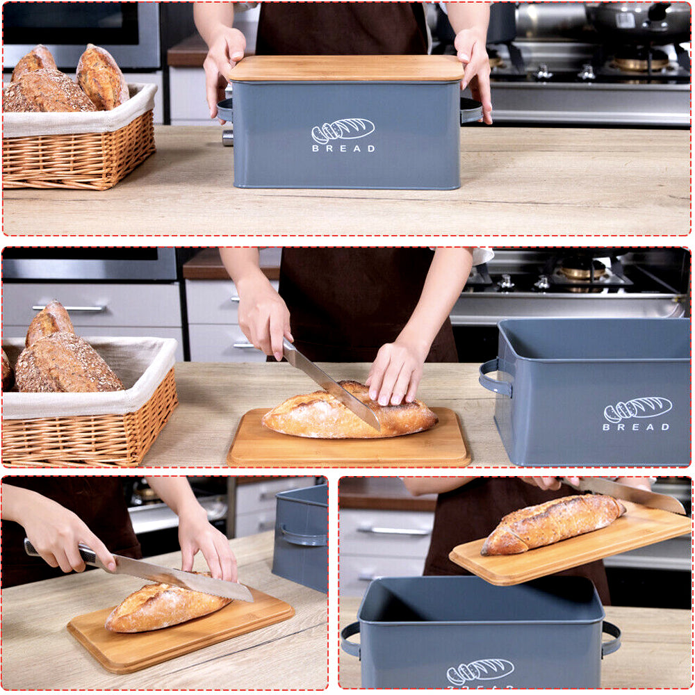 Bread Box - Nordic Grey  Bread storage, Rustic bread, Farmhouse bread