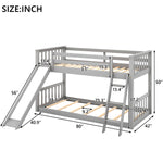 Bunkbed Loft Beds For Kids - Twin Over Full Bunk with Slide And Ladder
