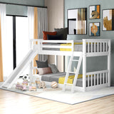 Bunkbed Loft Beds For Kids - Twin Over Twin Bunk with Slide And Ladder