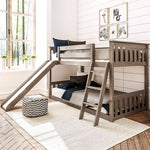 Bunkbed Loft Beds For Kids - Twin Over Twin Bunk with Slide And Ladder