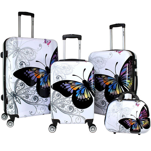 Butterfly Luggage Set - 4 Pc Luxury Suitcases sets For Men And Women