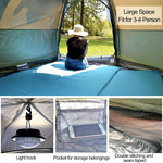 Pop Up 4 seasons Tent For Camping Perfect For 2-4 Persons