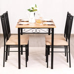Dining Room Sets - 5 Piece Kitchen Diner Table And Chairs Set Wood Metal