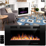 18"-60" Luxury Electric Fireplace Wall Mount Insert Realistic Dancing Flame