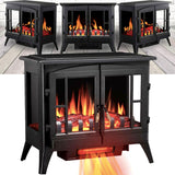 Electric Fireplace Free Standing Space Infrared Stove Heater Flame Effect