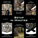 Large Portable Ground Blind Pop Up Camo Deer Duck Hunting Blinds
