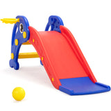 Kids Slide for Indoor and Outdoor Slide for Toddler & Basketball Hoop and Ball