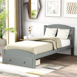 Twin Bed for Kids Upgrade Pine Wood Kids Bed Frame with Storage Drawer