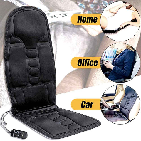 US Car Massage 8mode Chair Pad Seat Cushion Mat Home Office Back Neck  Lumbar Hot