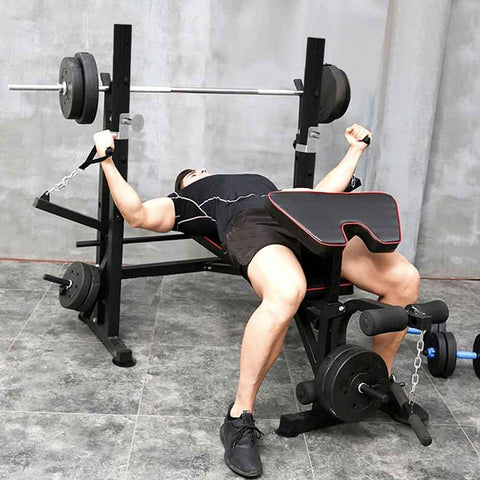 Olympic Weight Bench Press Set Home Gym
