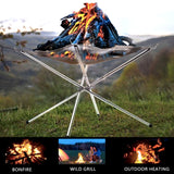 Large Portable Fire Pit for Camping Garden Outdoor