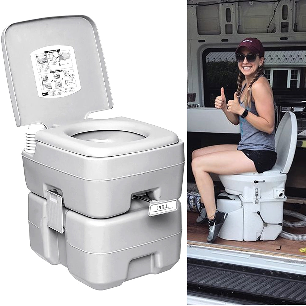 Porta Potty Portable Camping Flush Toilet Commode RV Travel – Warehouses Choice
