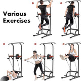 Power Rack Multi-Functional Power Tower with 4 Workout Stations