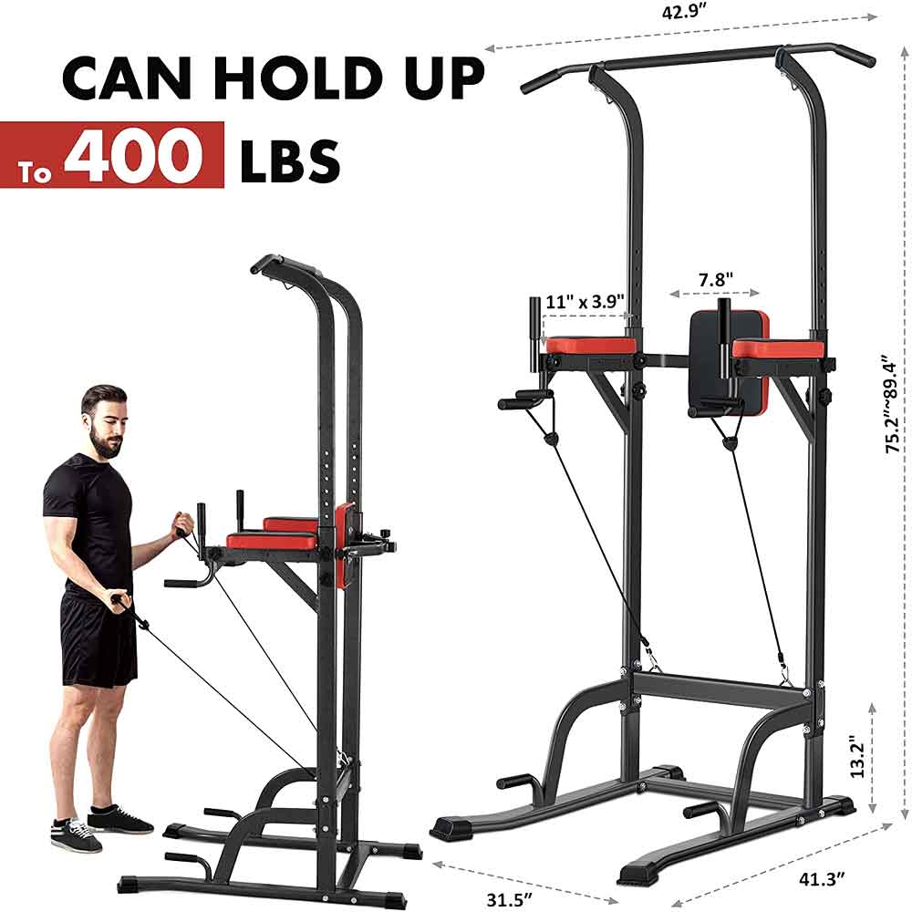 Power Rack Multi-Functional Power Tower with 4 Workout Stations ...