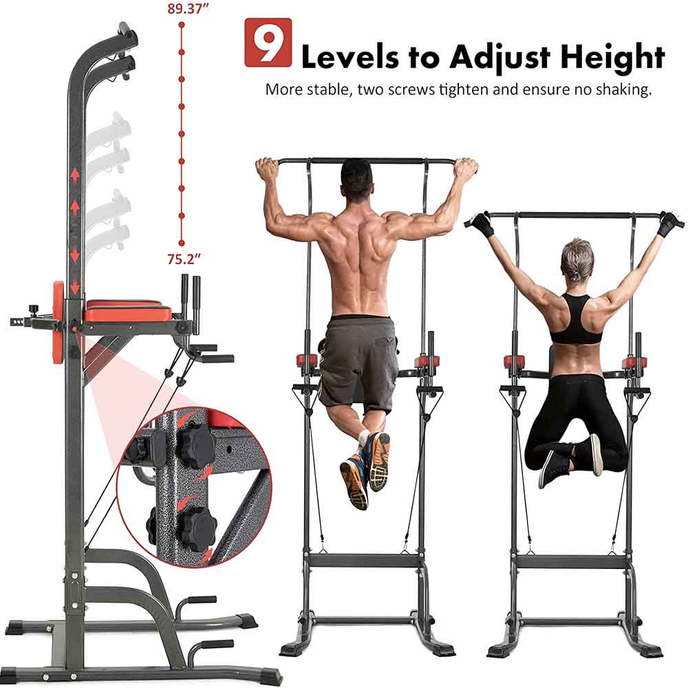 Power Rack Multi-Functional Power Tower with 4 Workout Stations ...
