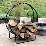 Firewood Storage Rack Fireplace Log Hoop Wood Holder Round