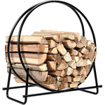 Firewood Storage Rack Fireplace Log Hoop Wood Holder Round