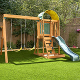 Wooden Swing Sets Outdoor Playground Play Set With Slide For Backyards