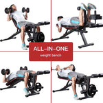 Full Body Incline Workout Weight Bench Adjustable Exercises Gym Press Set